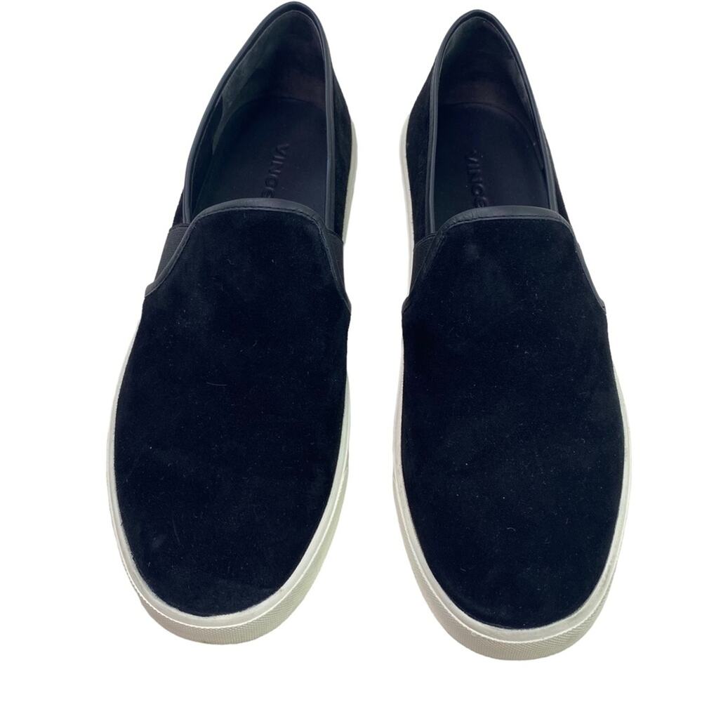 Vince Women's Preston Suede Slip On Casual Sneakers‎ Black Size 8
